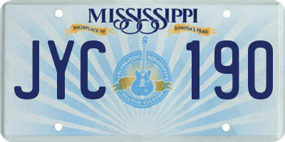 MS license plate JYC190