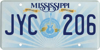 MS license plate JYC206