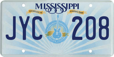 MS license plate JYC208