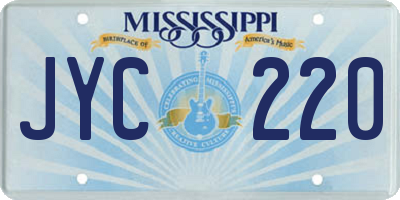 MS license plate JYC220
