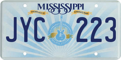 MS license plate JYC223