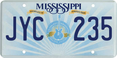 MS license plate JYC235