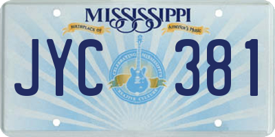 MS license plate JYC381