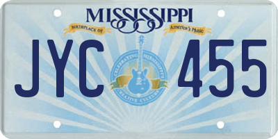 MS license plate JYC455