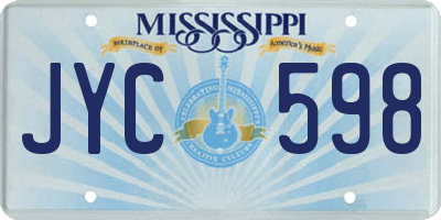 MS license plate JYC598