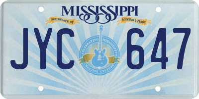 MS license plate JYC647