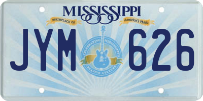 MS license plate JYM626