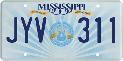 MS license plate JYV311