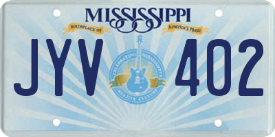MS license plate JYV402