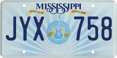 MS license plate JYX758