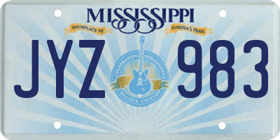 MS license plate JYZ983