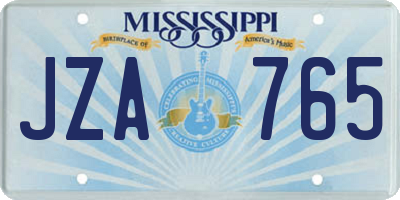 MS license plate JZA765