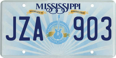 MS license plate JZA903