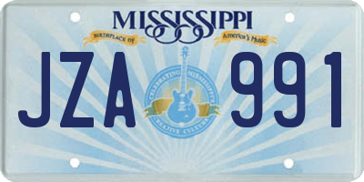 MS license plate JZA991