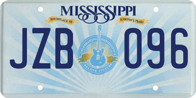 MS license plate JZB096