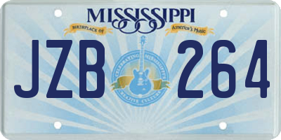 MS license plate JZB264