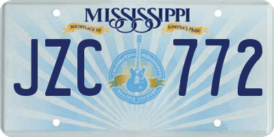 MS license plate JZC772
