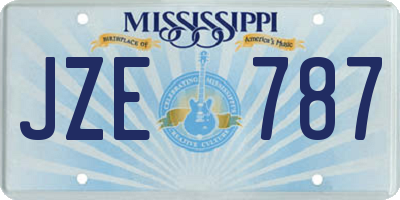 MS license plate JZE787
