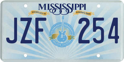 MS license plate JZF254