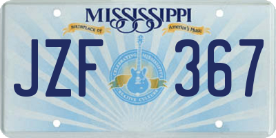 MS license plate JZF367