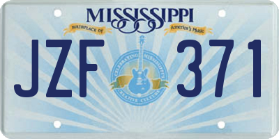 MS license plate JZF371