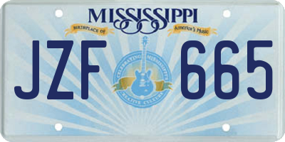 MS license plate JZF665
