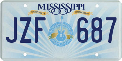 MS license plate JZF687
