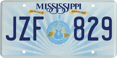MS license plate JZF829