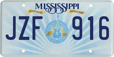 MS license plate JZF916