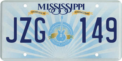 MS license plate JZG149