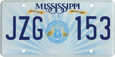 MS license plate JZG153