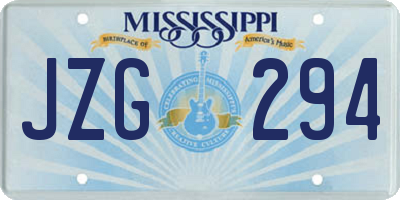 MS license plate JZG294
