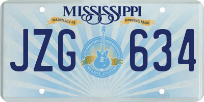 MS license plate JZG634