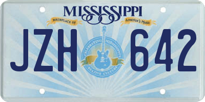 MS license plate JZH642