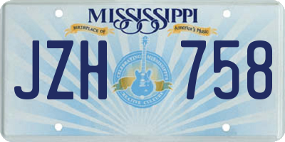 MS license plate JZH758