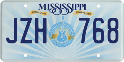 MS license plate JZH768