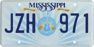 MS license plate JZH971
