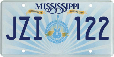 MS license plate JZI122