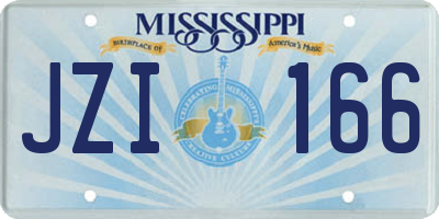 MS license plate JZI166