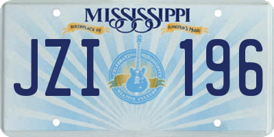 MS license plate JZI196