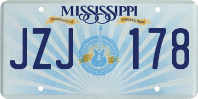 MS license plate JZJ178