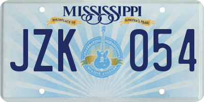 MS license plate JZK054