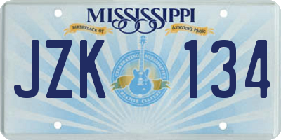 MS license plate JZK134