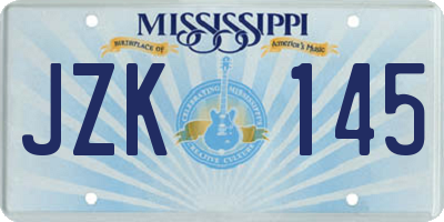 MS license plate JZK145