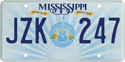 MS license plate JZK247