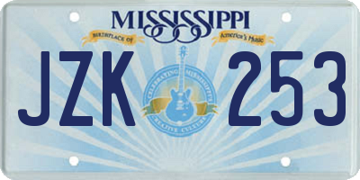 MS license plate JZK253
