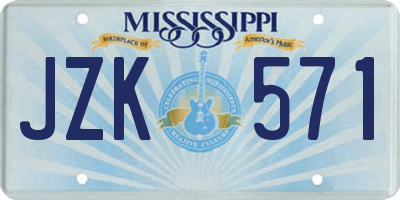 MS license plate JZK571