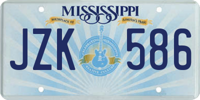 MS license plate JZK586