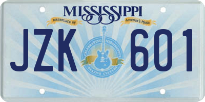 MS license plate JZK601