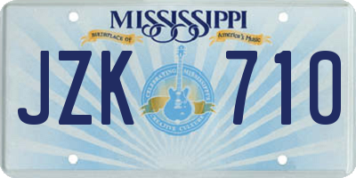 MS license plate JZK710
